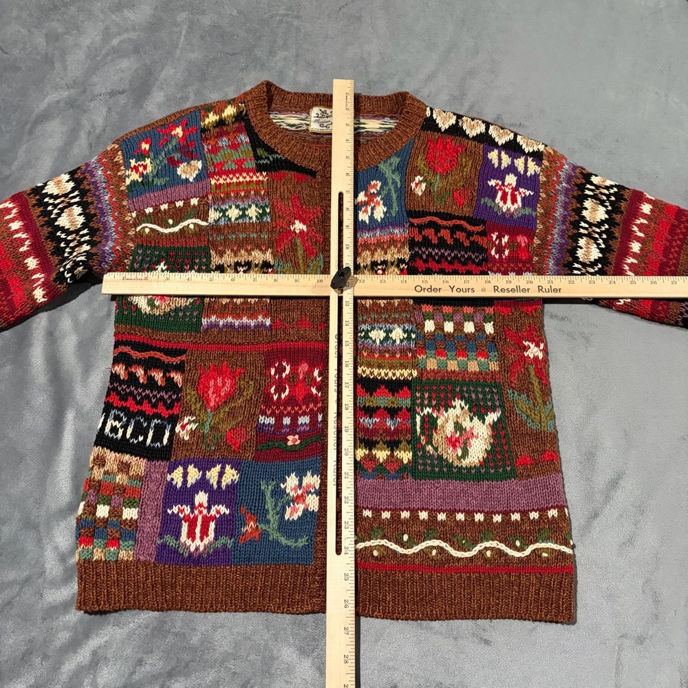 Vintage Herloom Collectibles Sweater Womens Medium Brown Cardigan Knit - Picture 5 of 8